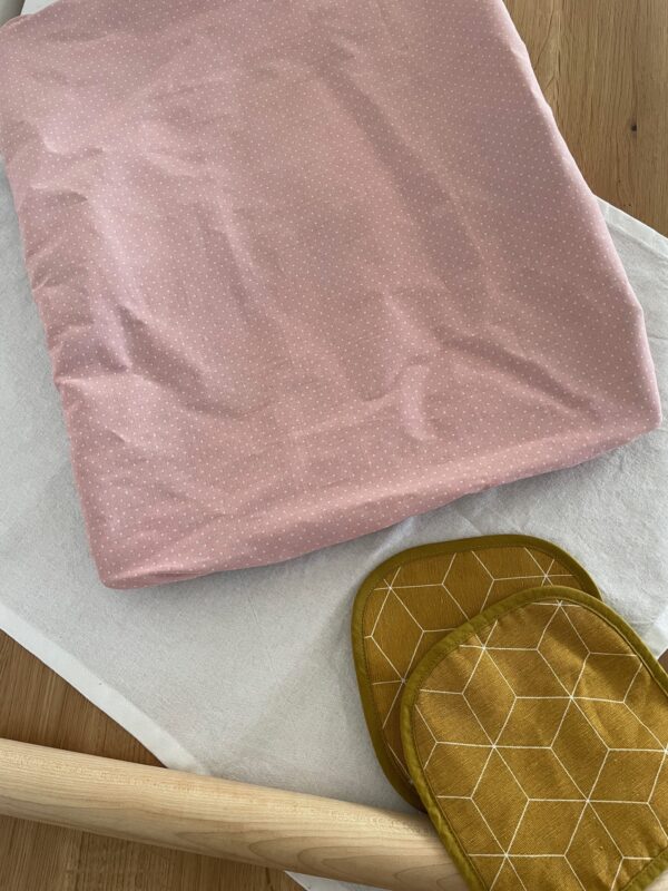 BACKBLÄCH 46x39CM (49x40) in ROSA gepunktet