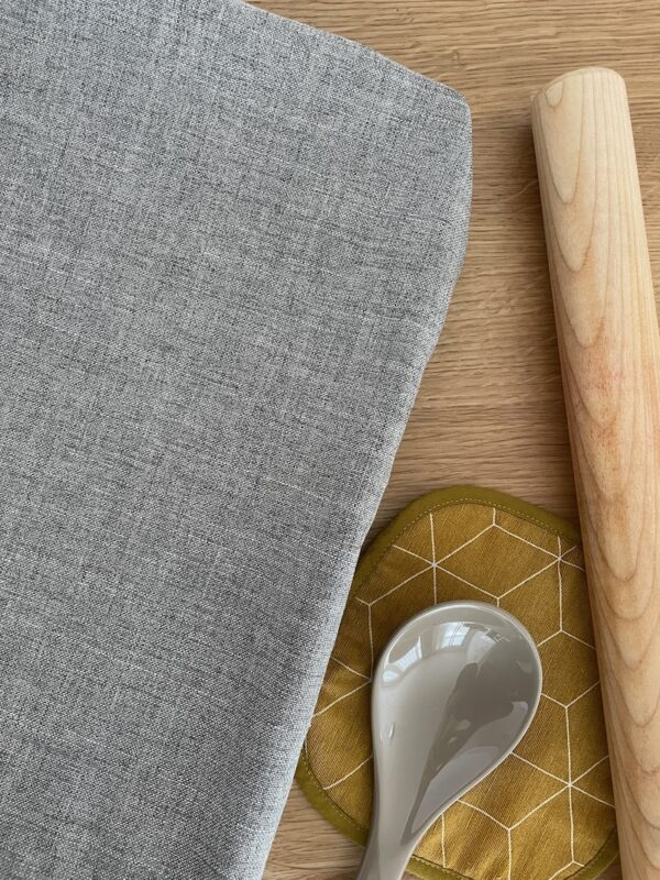 BACKBLÄCH 46x39CM (49x40) in grauer LEINENOptik